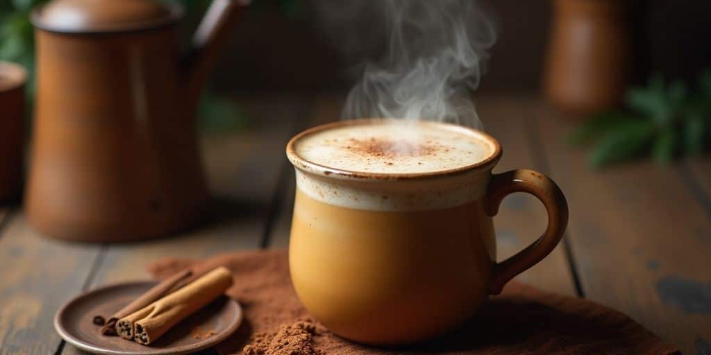 A delicious dirty chai latte with frothy milk.